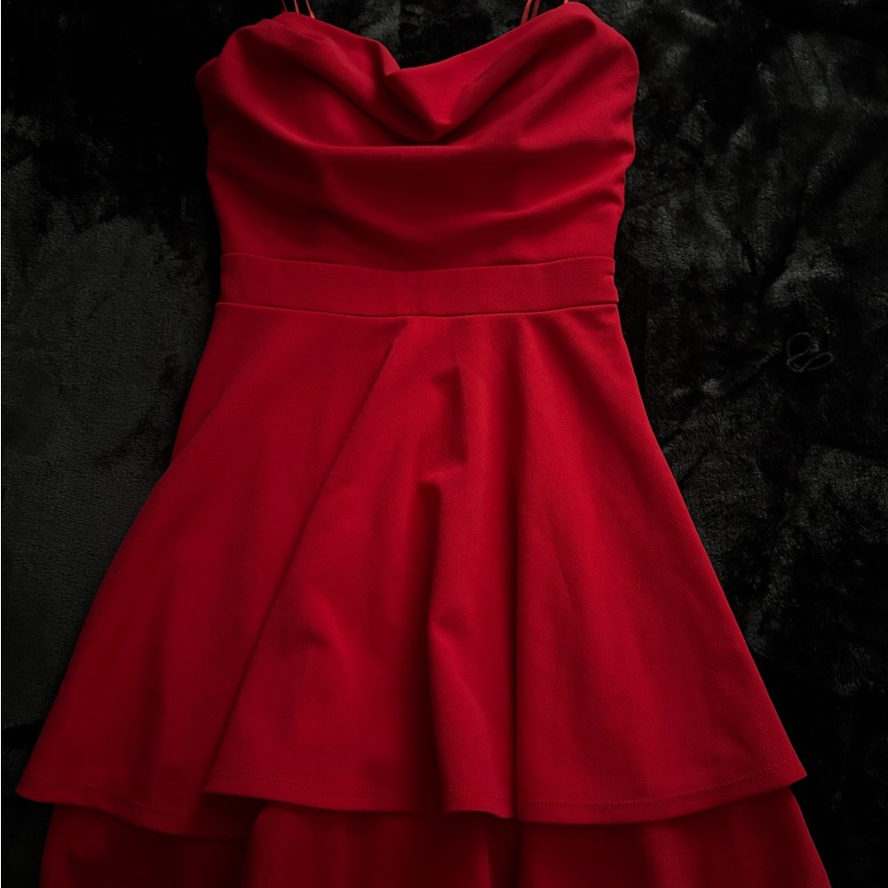 Honey and Rosie Strapless Red Dress